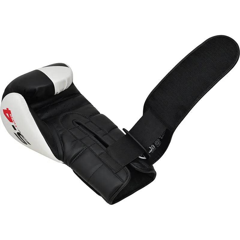 RDX S4 guanti boxe sparring pelle neri 10-16oz