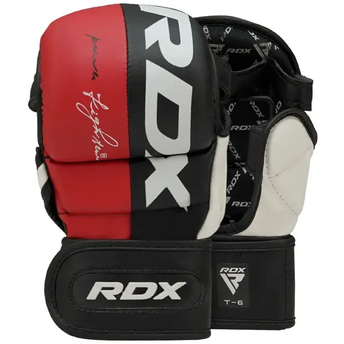 RDX T6 guanti MMA sparring pelle taglia M rossi