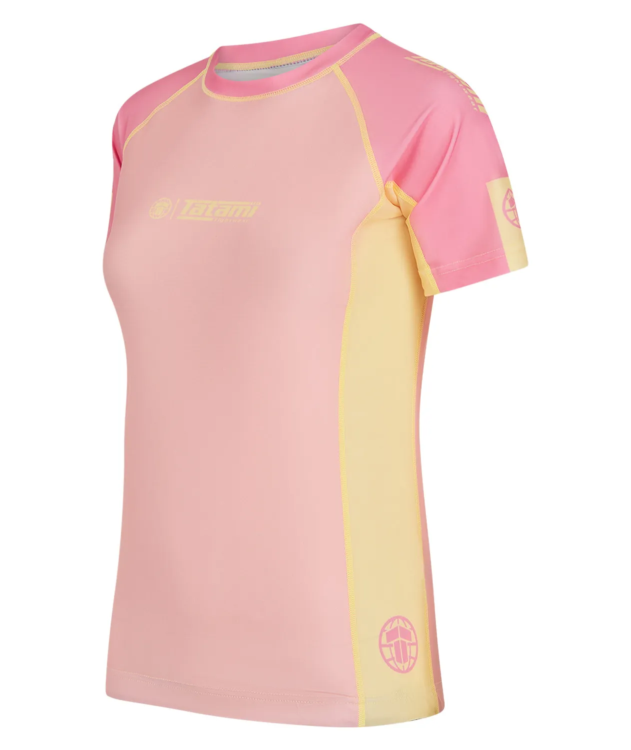 Tatami Contrast Candy rash guard donna manica corta rosa