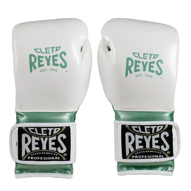 Cleto Reyes Training guanti boxe 14 oz bianco verde pelle