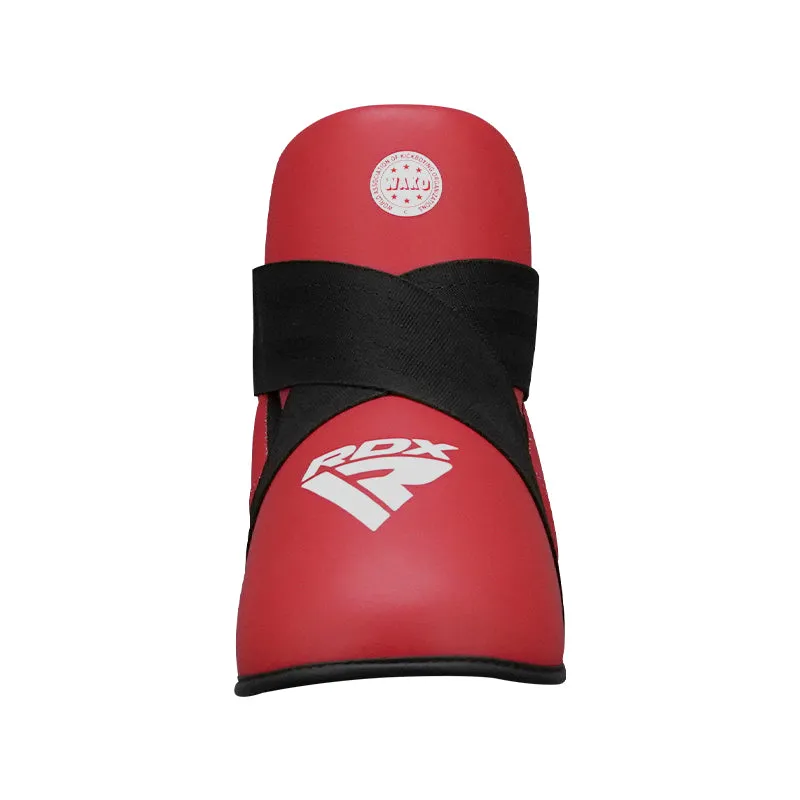 RDX T1 WAKO Parapiedi Kickboxing Rossi Pelle Vera