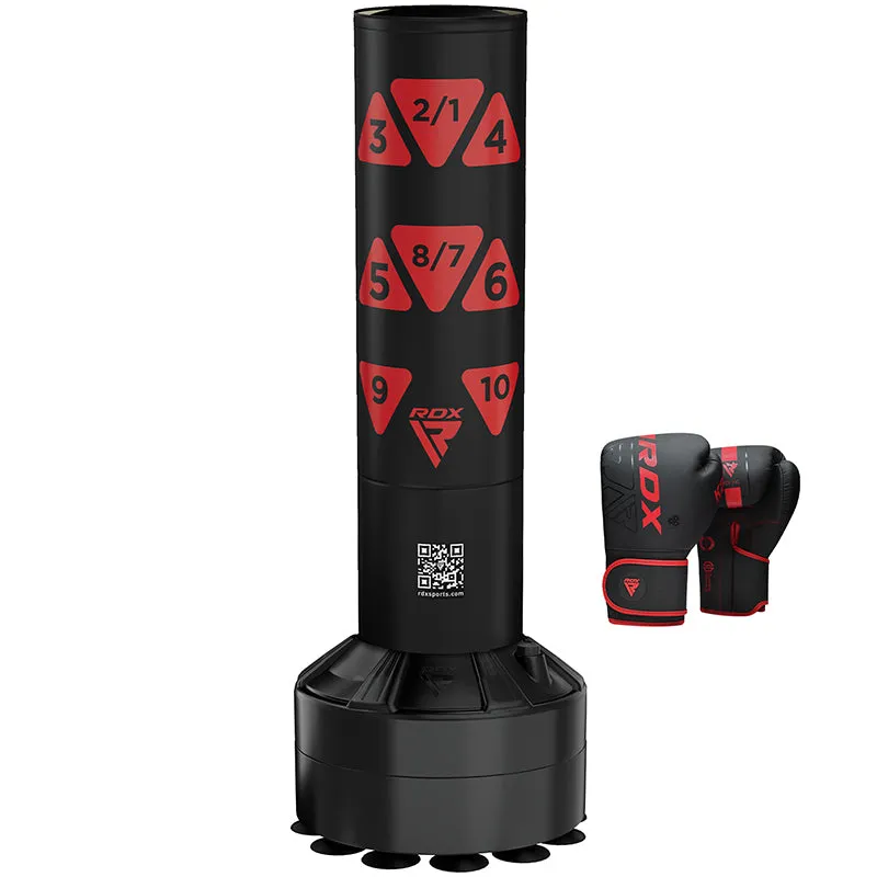 RDX Ronin Sacco da Boxe Bambini Base Stabile con Guanti Nero