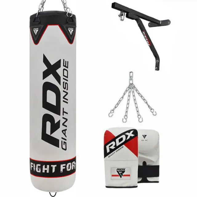 RDX F1 Sacco Boxe 4-in-1 con Guanti e Staffa Bianco