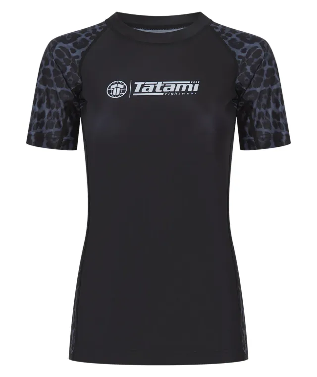 Tatami Fightwear Recharged Grey Leopard rash guard donna manica corta