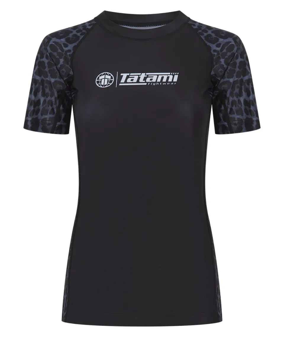 Tatami Fightwear Recharged Grey Leopard rash guard donna manica corta