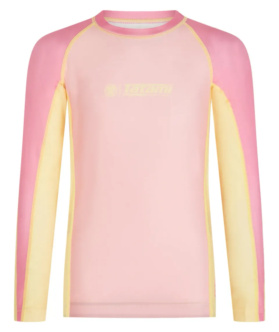 Tatami Contrast rash guard manica lunga rosa bambini