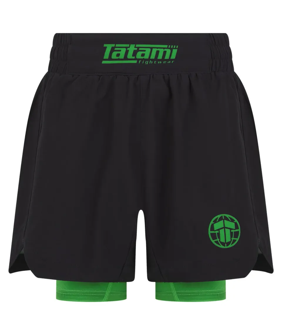 Tatami Fightwear Ranked Shorts Bambino Verdi Doppio Strato