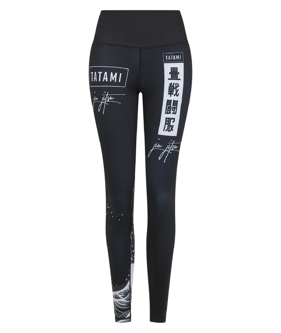 Tatami Kanagawa Leggings Donna Neri Elasticizzati