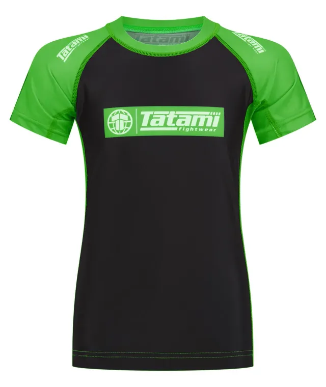 Tatami Kids IBJJF Ranked Rash Guard Green corto bambino
