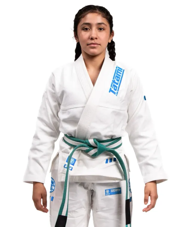 Tatami Fightwear Pro Series kimono BJJ bimbo bianco azzurro