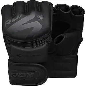 RDX F15 Noir Guanti MMA Grappling Neri Maya Hide