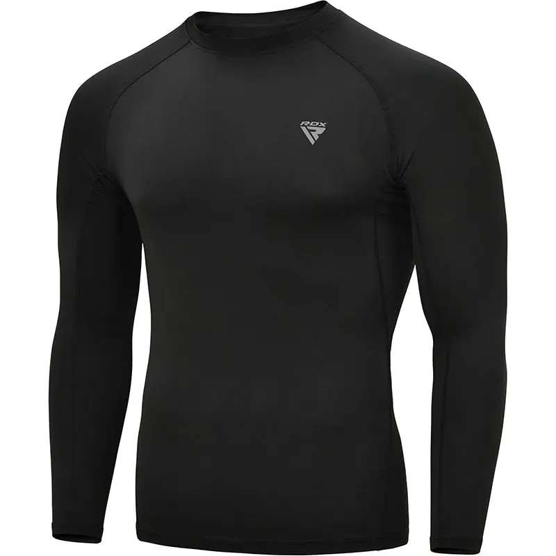 RDX T15 Rash Guard Maniche Lunghe Nera Compressione