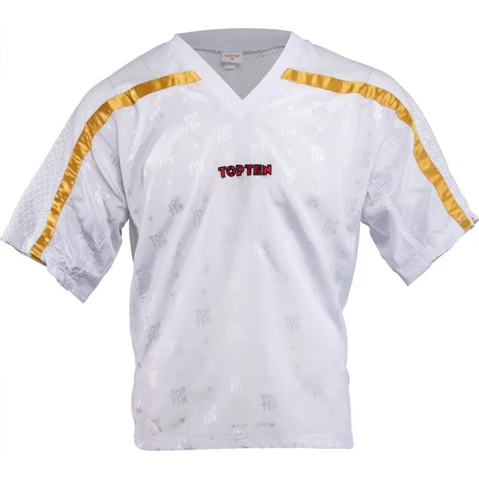 TOP TEN Mesh maglietta kickboxing scollo a V poliestere