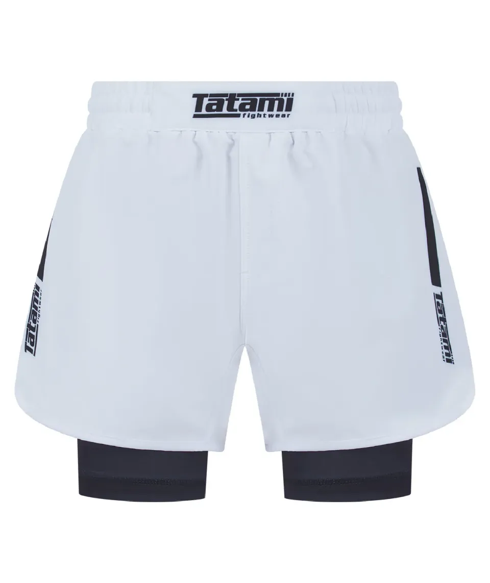 Tatami Fightwear IBJJF Ranked Shorts Ibridi Nero Bianco