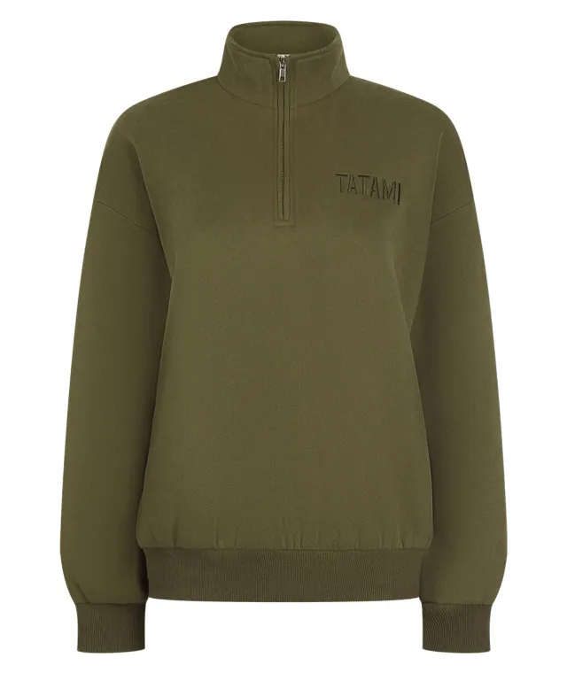 Tatami Fightwear Quarter Zip felpa donna kaki pile