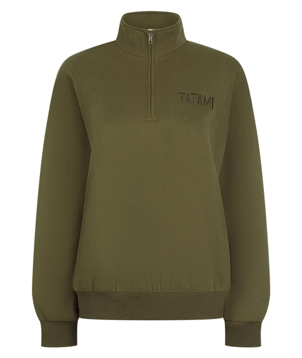 Tatami Fightwear Quarter Zip felpa donna kaki pile