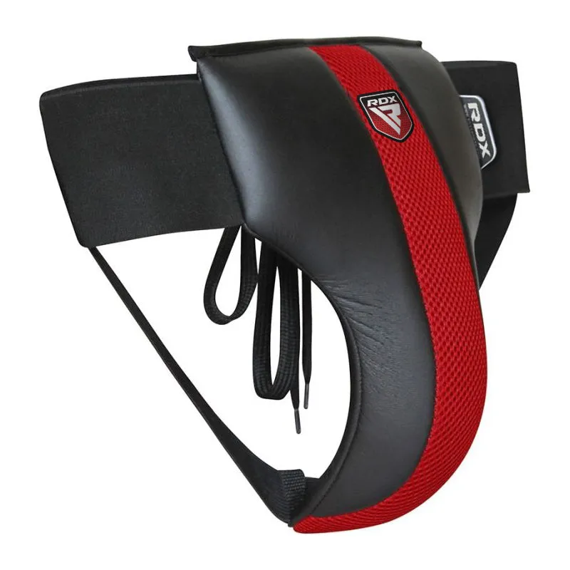 RDX R2 Conchiglia Boxe Pelle Rosso-Nero con cintura S
