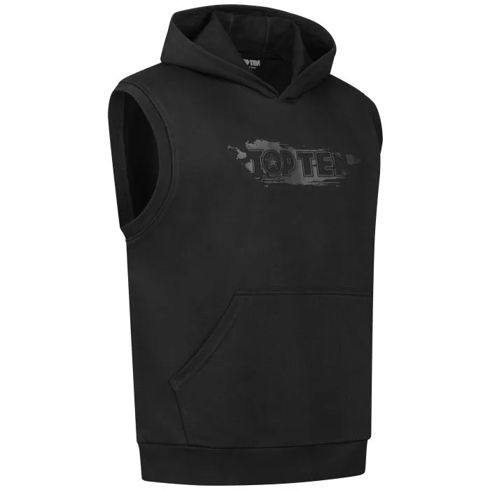 TOP TEN Power Ink 3D Felpa Smanicata Tank Hoodie in Cotone