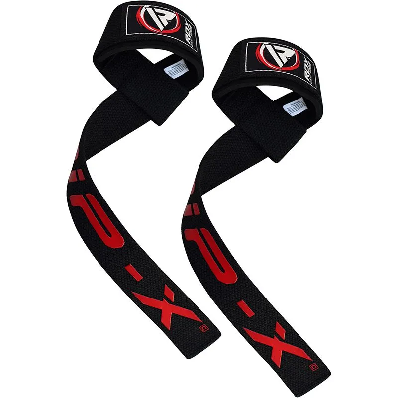 RDX W2 cinghie sollevamento pesi rosso nero cotone