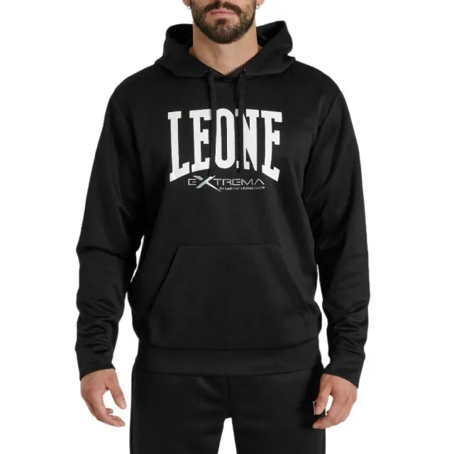 Leone1947 Logo Hoodie Felpa Cappuccio Nero calda