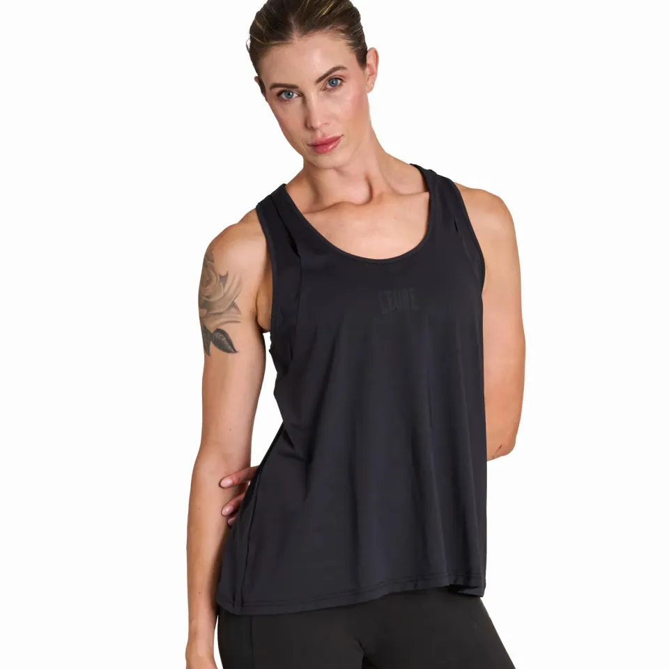 Leone 1947 Black Lion ABX350 canotta donna nera S schiena incrociata