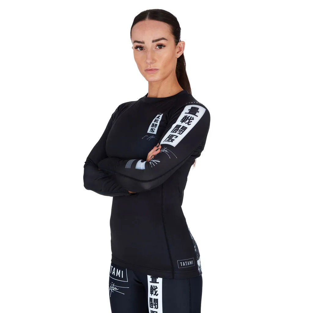 Tatami Kanagawa rash guard donna manica lunga nera