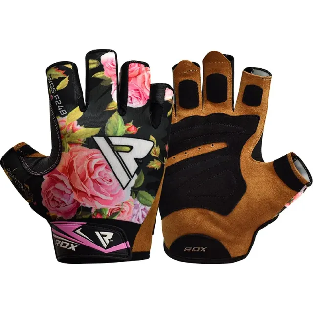 RDX F24 Floreal guanti palestra donna neri traspiranti