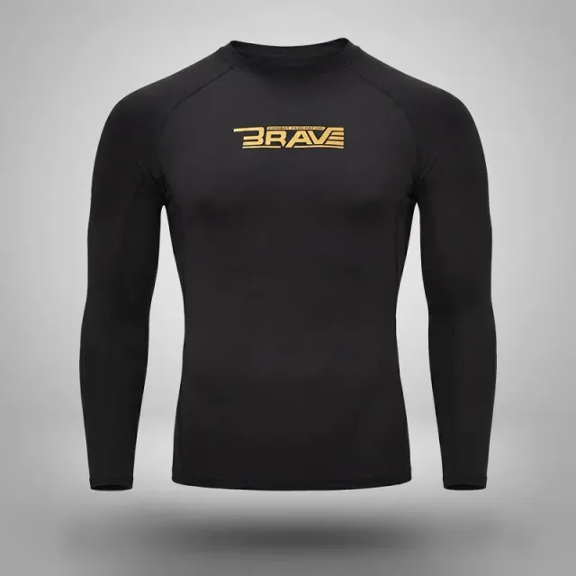 RDX Brave B1 Rash Guard Nera Uomo Compressione