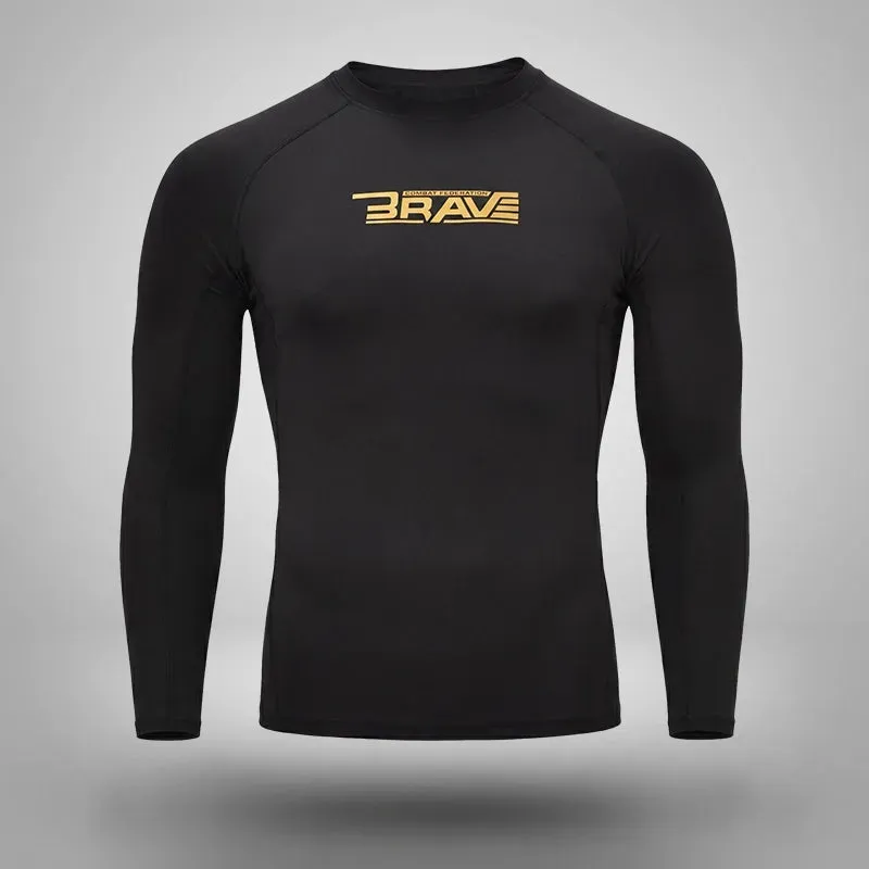 RDX Brave B1 Rash Guard Nera Uomo Compressione