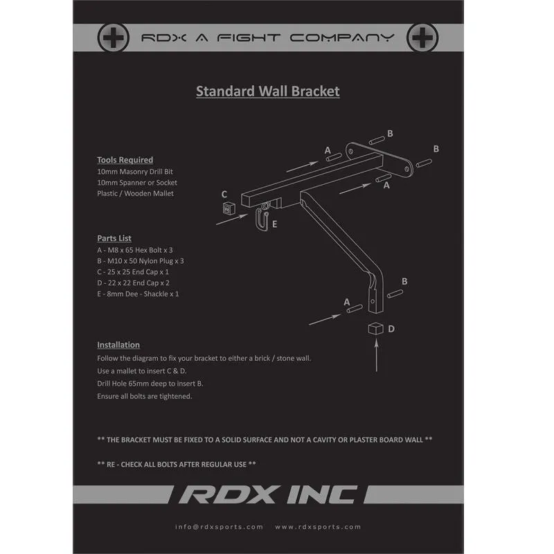 RDX X1 staffa parete sacco boxe acciaio 40 kg
