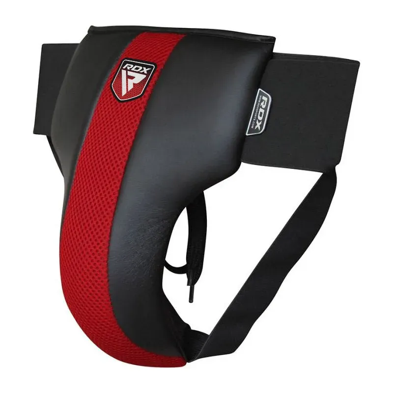 RDX R2 Conchiglia Boxe Pelle Rosso-Nero con cintura S