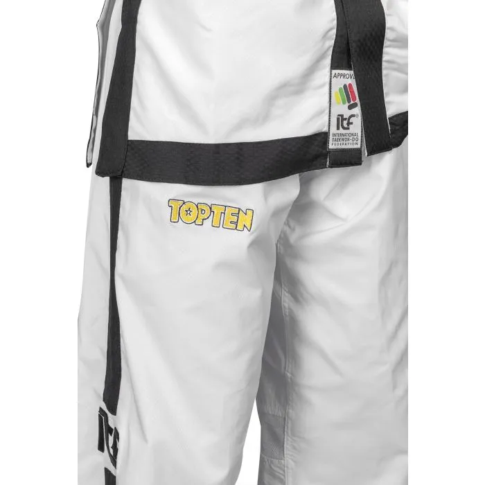 TOP TEN Premium Gold Dobok Instructor 4th-6th Dan ITF in Poliestere