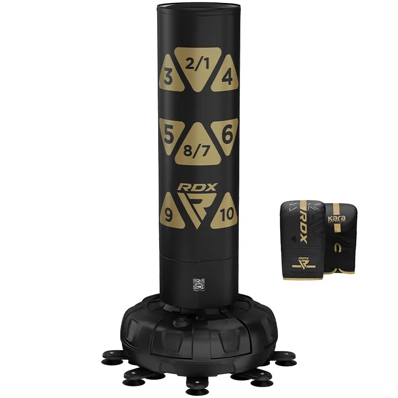 RDX Sacco Boxe Autoportante 5FT Nero con Guanti