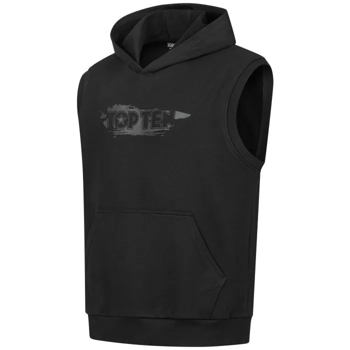 TOP TEN Power Ink 3D Felpa Smanicata Tank Hoodie in Cotone