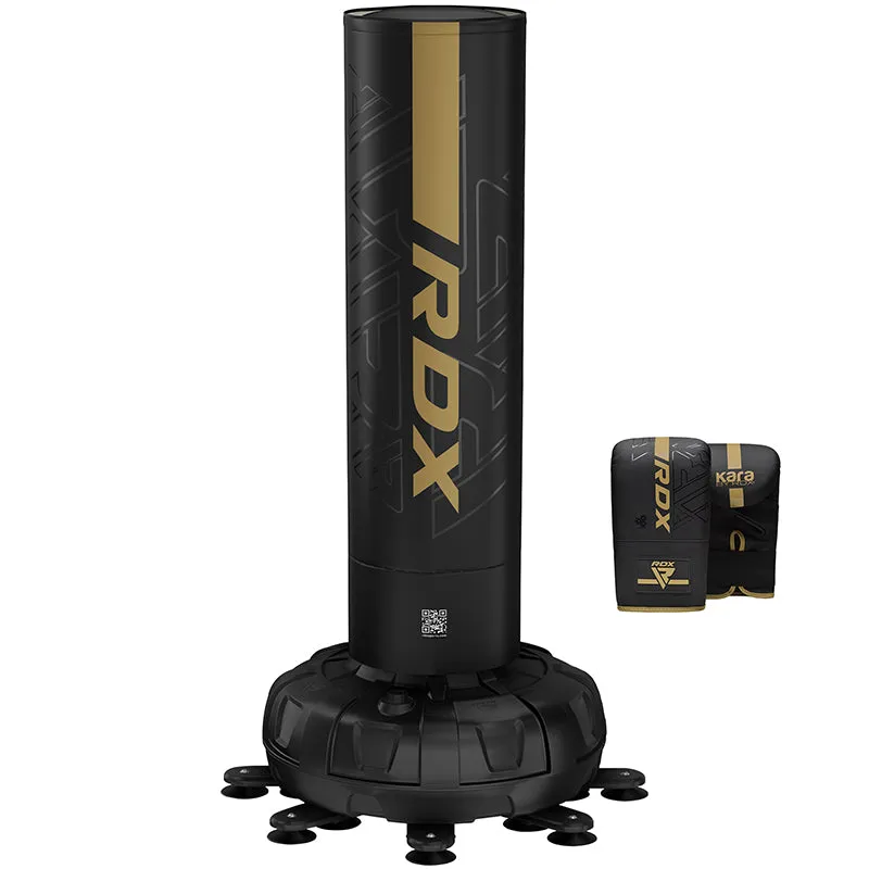 RDX Kara F6 6FT sacco boxe autoportante nero con guantoni