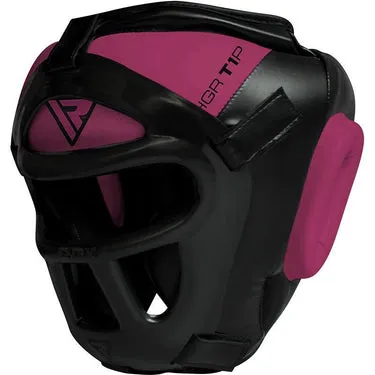 RDX T1 caschetto boxe rosa con griglia viso