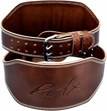 RDX 6 Inch cintura sollevamento pesi pelle marrone