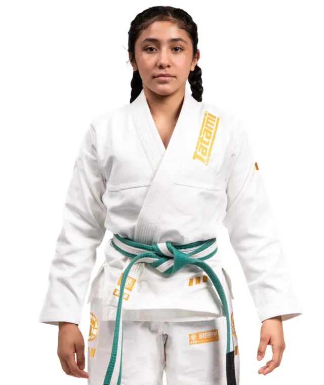 Tatami Fightwear Pro Series kimono BJJ bambino bianco oro