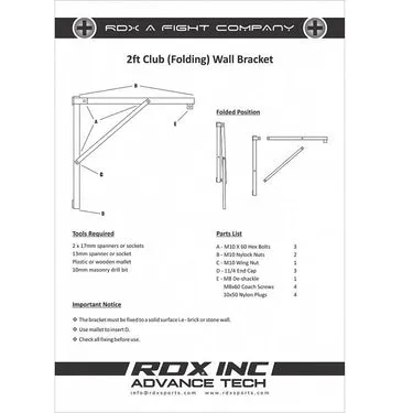 RDX X2W Staffa Muro Sacco Boxe 70kg Pieghevole