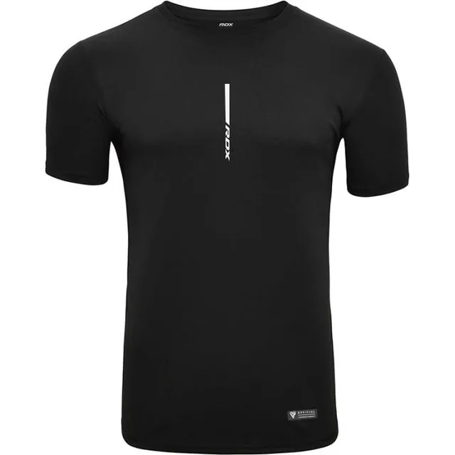 RDX T2 T-Shirt Palestra Nera Maniche Corte