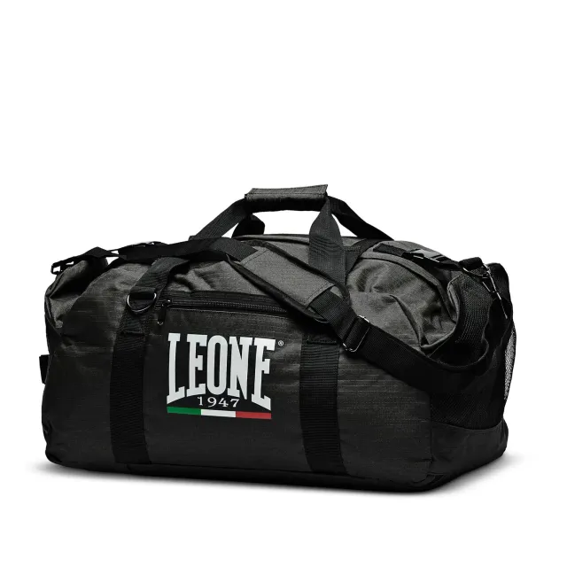 Leone1947 borsone sportivo nero 70 litri antistrappo zaino