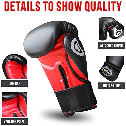 Farabi Dragon guanti boxe 16 oz da sacco neri