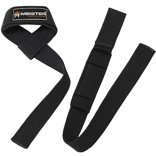 Meister Cinghie Sollevamento Pesi Neoprene Nero Coppia