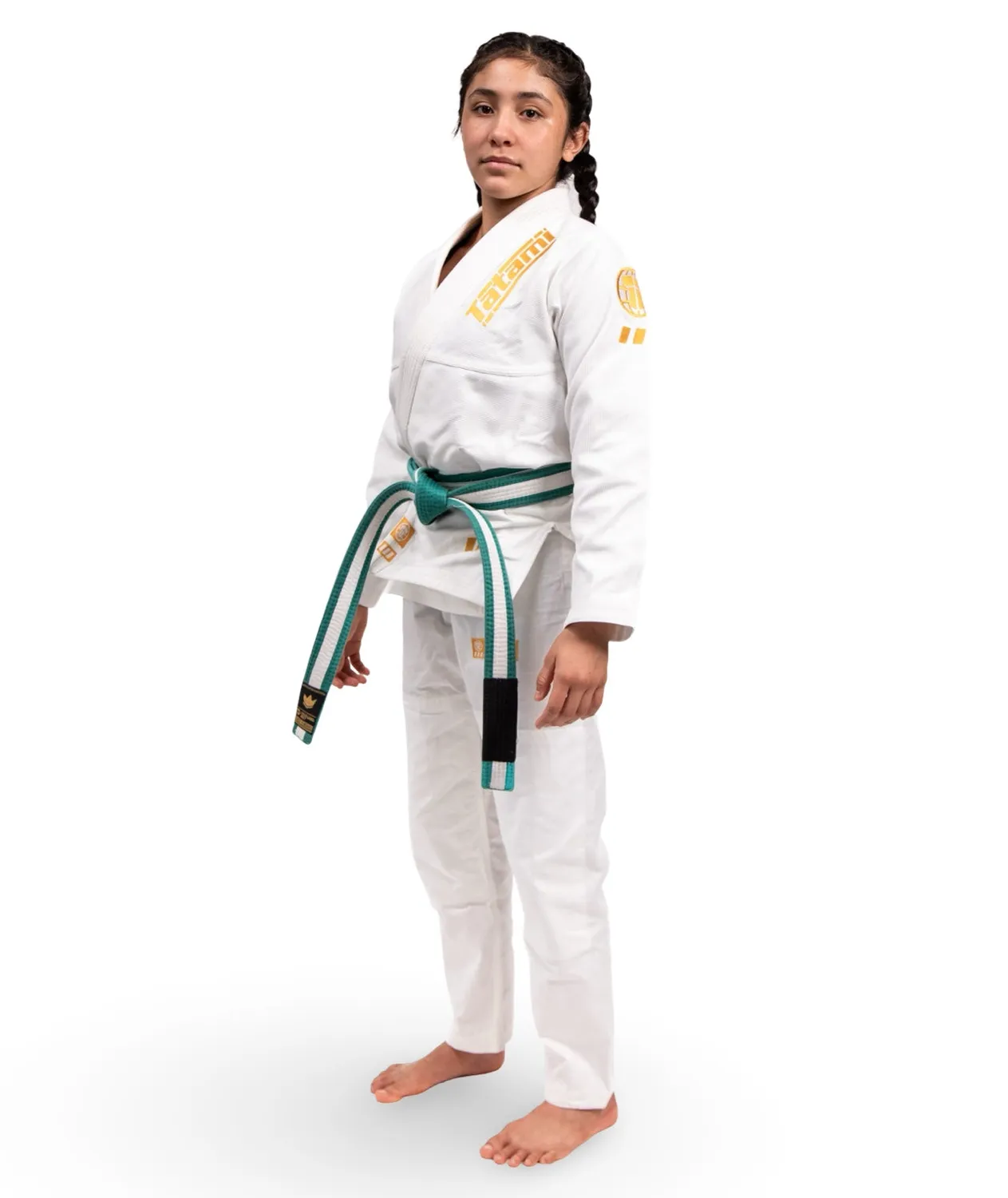 Tatami Fightwear Pro Series kimono BJJ bambino bianco oro