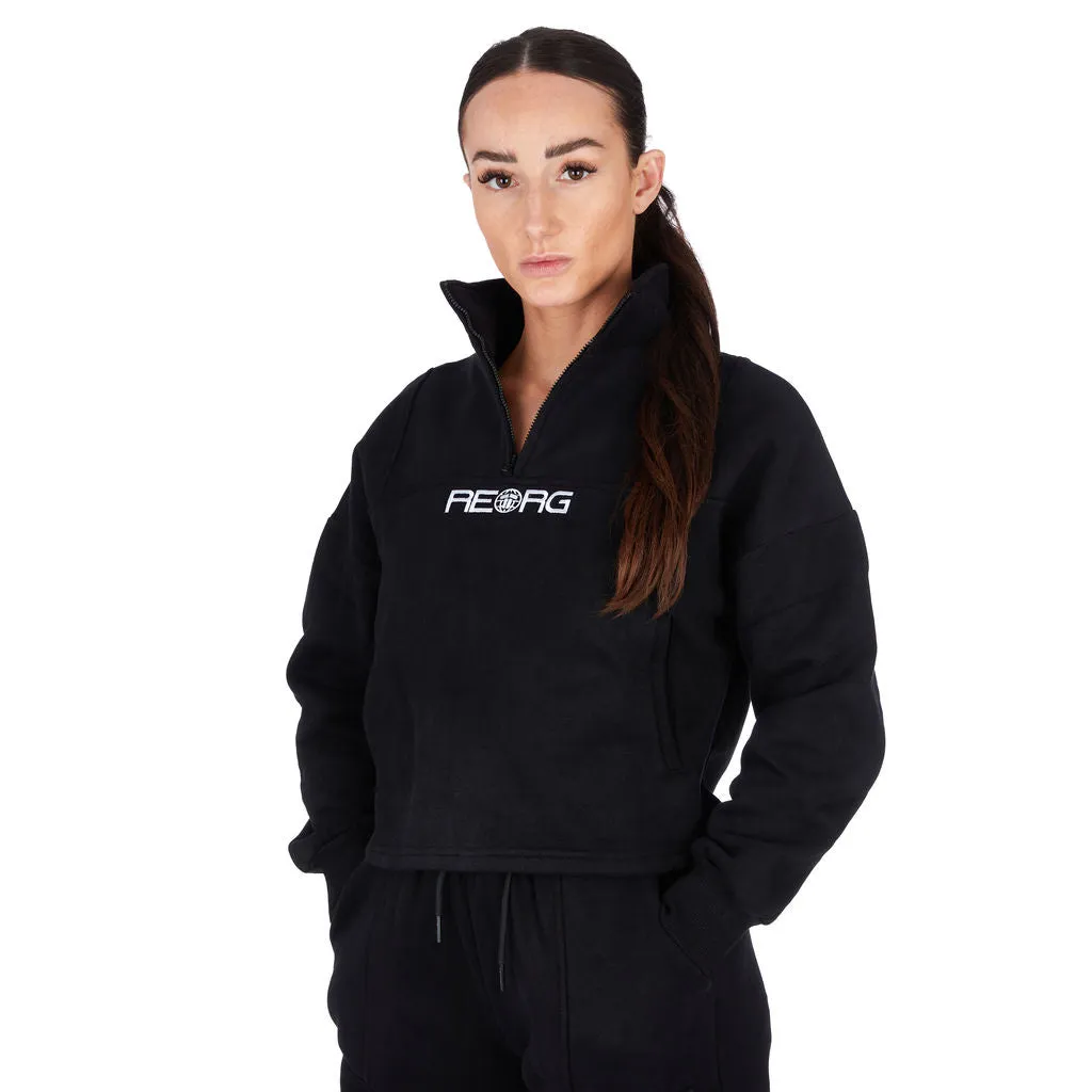Tatami REORG Felpa Mezza Zip Donna Nera Cotone