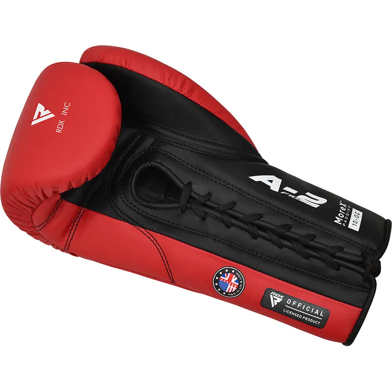 RDX Apex guantoni boxe lace-up rossi 10oz pro