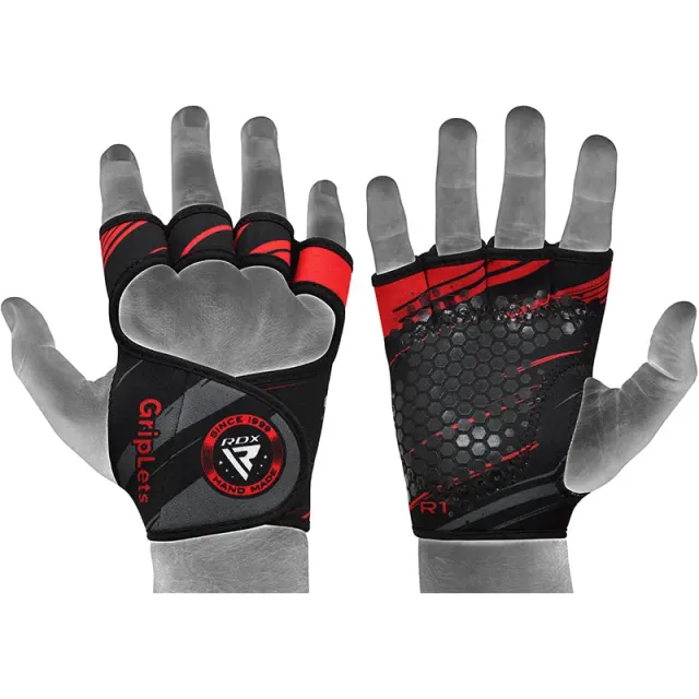 RDX R1 Prese Palestra Neoprene Rosse Grip Silicone
