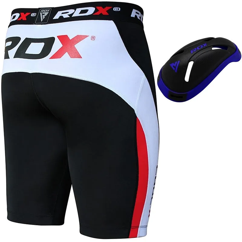RDX MB Pantaloncini Compressione con Conchiglia rossi