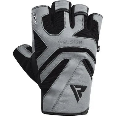 RDX S12 guanti palestra pelle neri grip