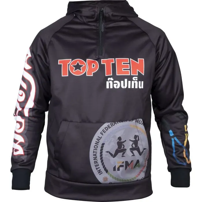 TOP TEN Pee Pong felpa cappuccio muay thai poliestere